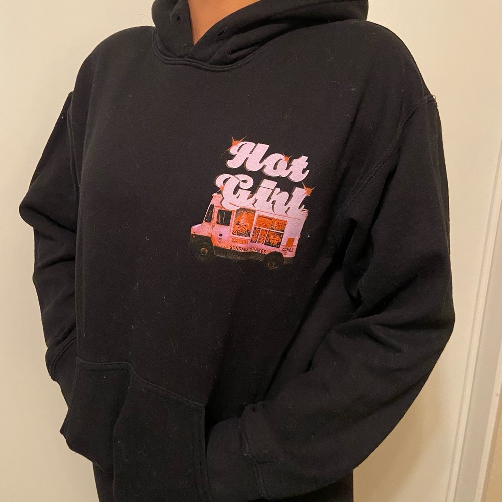 Megan thee Stallion Merch Black Hoodie Hot Girl Design Size M